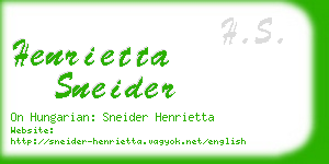 henrietta sneider business card